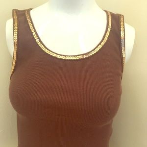 Eyeshadow Brown Sequence Tank Top